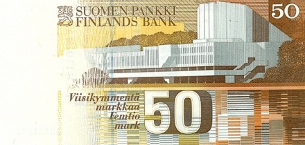 Финляндия 50 марок 1986  /Алвар Аалто Финский архитектор/   UNC (Litt.A) 