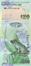 Бермуды 20 долларов 2009 г  Лягушка, малый Антильский свистун  UNC  