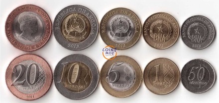 Ангола Официальный набор из 5 монет 2012 - 2014 г СПЕЦИАЛЬНАЯ ЦЕНА!!