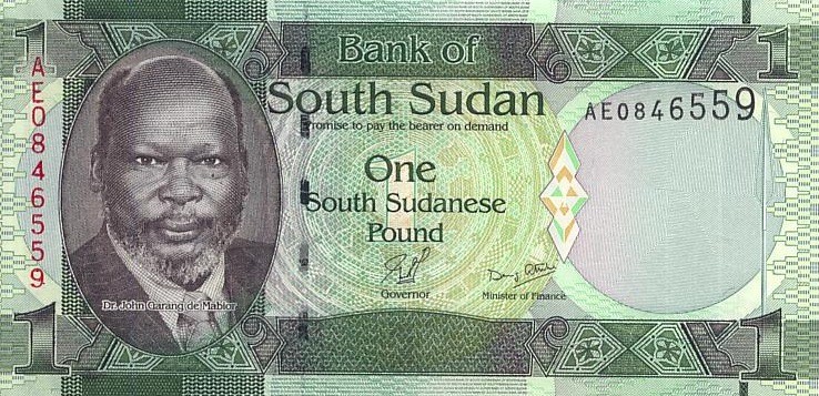 Судан Южный 1 фунт 2011 г «Жирафы» UNC