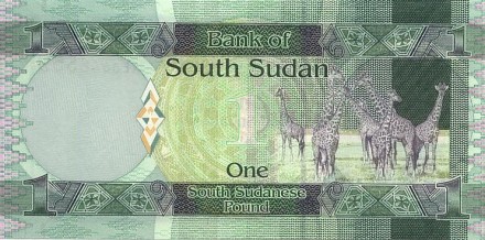 Судан Южный 1 фунт 2011 г «Жирафы» UNC