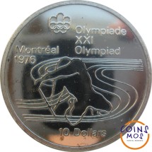 Канада 10 долларов 1975 г.  XXI летние Олимпийские Игры в Монреале - Каноэ  Ag925  48,6 гр.