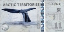 Арктические территории 11 долларов 2013 г. /Голубой кит/ UNC      