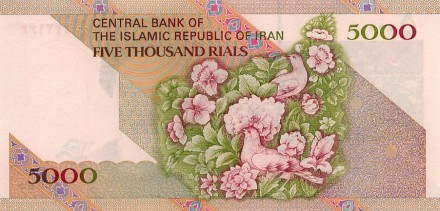 Иран 5000 риалов 1993-2006 г Аятолла Хомейни-Цветы UNC /банкнота