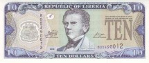 Либерия 10 долларов 2009 г. «Портрет Джозефа Дженкинса Робертса»  UNC 