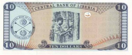 Либерия 10 долларов 2009 г. «Портрет Джозефа Дженкинса Робертса»  UNC 