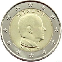 Монако 1 евро 2016 г «Князь Альберт II»   