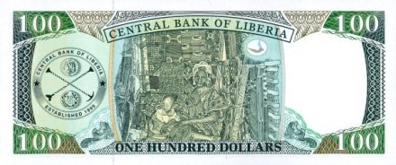 Либерия 100 долларов 2011 г «Портрет Уильяма Ричарда Толберта»  UNC    