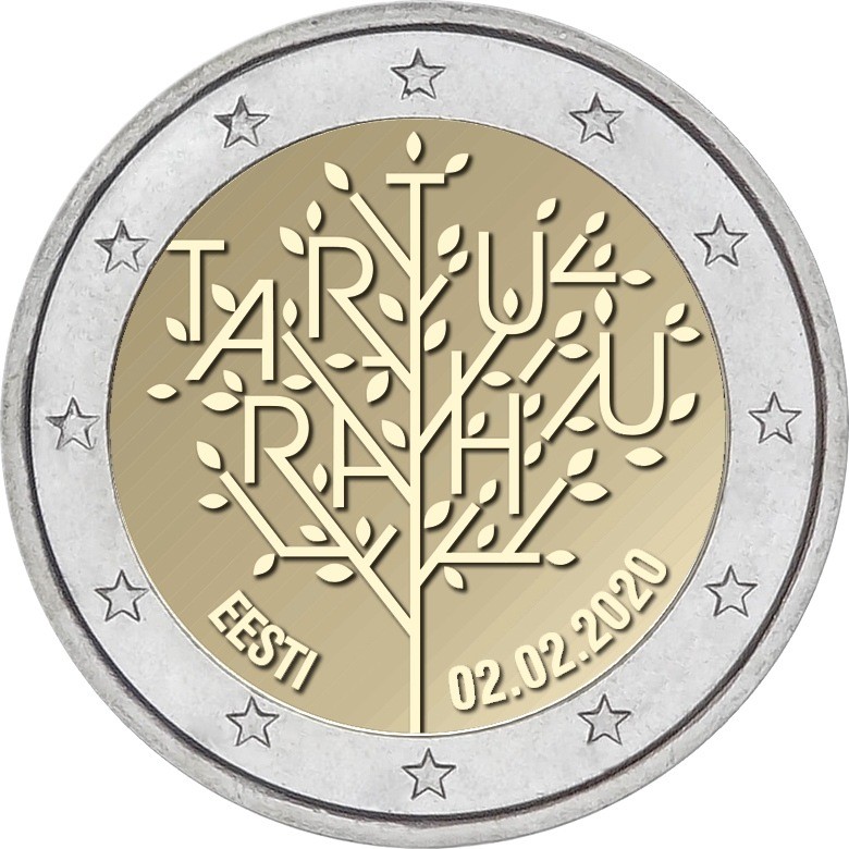 Эстония 2 евро 2020  Тартуский мирный договор