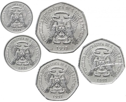 Сан-Томе и Принсипи Набор из 5 монет 1997 Флора