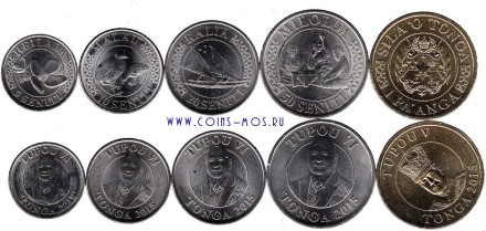 Тонга Набор из 5 монет 2015 г