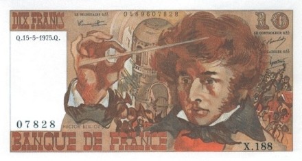 Франция 10 франков 1975 г. /Луи Гектор Берлиоз. Реквием/ UNC 
