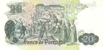 Португалия  «Рынок Гоа XVI век»  20 эскудо 1971 г. UNC  