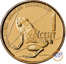 Сейшельские острова 1 цент 2016 г.  Лягушка Гардинера.  Специальная цена! 