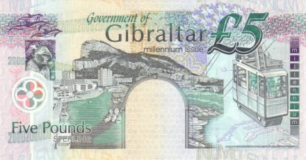 Гибралтар 5 фунтов стерлингов 2000 г &quot;Миллениум&quot; UNC