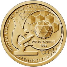 США 1 доллар 2019 Вакцина против полиомиелита / Американские инновации UNC  (D)  