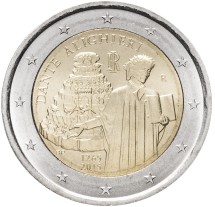 Италия 2 евро 2015 г Данте Алигьери     