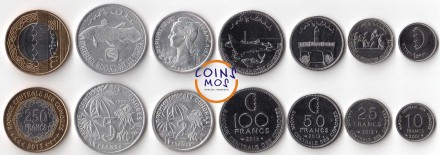 Коморские острова Набор из 7 монет 1992 - 2013 г. Достаточно редкий!!