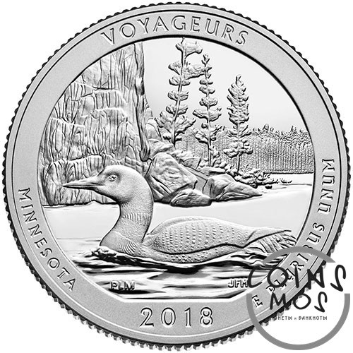 США 25 центов 2018 Национальный парк Вояджерс. Миннесота  P           