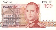 Люксембург 100 франков 1986 г. «портрет великого герцога Жана»  UNC серия L - Y