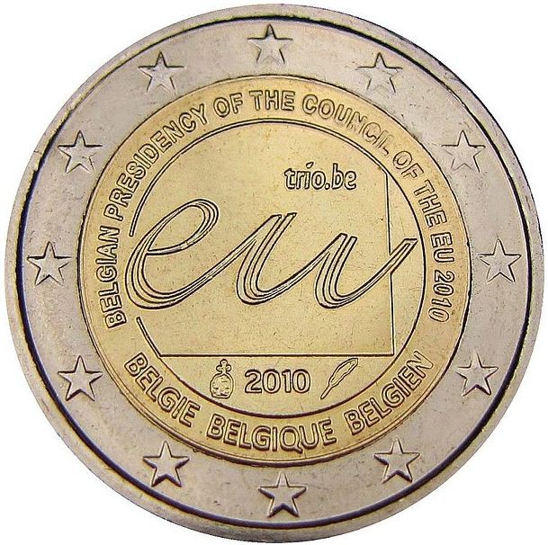 Бельгия 2 евро 2010 г Председательство в Евросоюзе