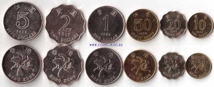 Гонконг Набор из 6 монет 1998-2013 г