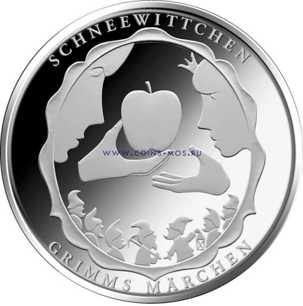 Германия 10 евро 2013 г «Белоснежка и 7 гномов»