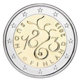 Финляндия 2 евро 2013 г  Парламент 1863 года