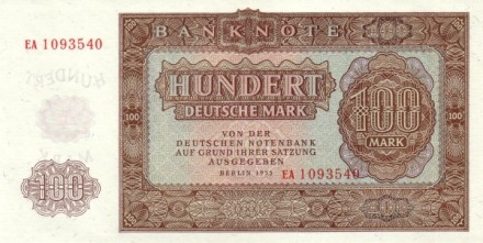 Германия (ГДР) 100 марок 1955 г. UNC     