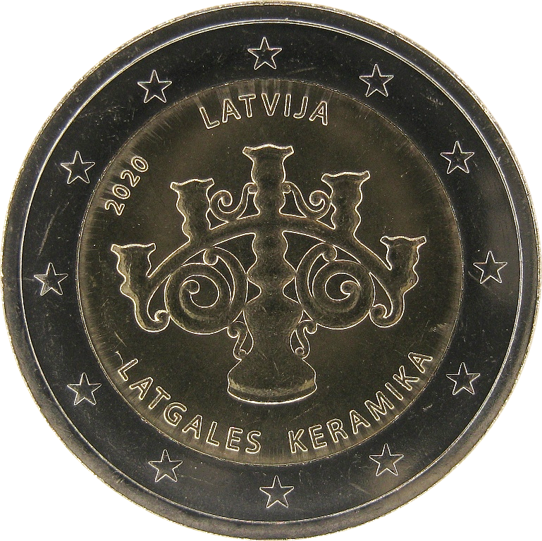 Латвия 2 евро 2020 г Латгальская керамика
