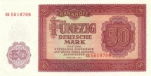 Германия (ГДР) 50 марок 1955  UNC      