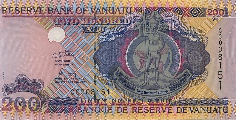 Вануату 200 вату 2002-2007 г  Вождь народа Ни-Вануату  UNC