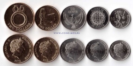 Соломоновы острова Набор из 5 монет 2012 г.