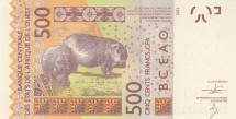 Сенегал 500 франков КФА 2012 г. «Гиппопотамы»   UNC