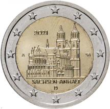 Германия 2 евро 2021   Магдебургский собор (Саксония-Анхальт)