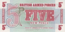 Великобритания 5 новых пенсов 1972 для военной торговли  UNC  