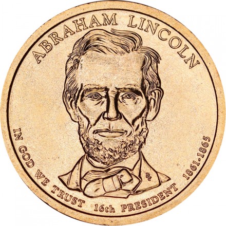 США Авраам Линкольн 1 доллар 2010 г. 