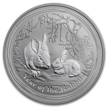 Австралия Год кролика 1 доллар 2011 г. 1 унция (31,135 гр) чистейшего серебра! 
