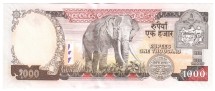 Непал 1000 рупий 2005 г. «Ступа Сваямбунатх (Обезьяний храм). Азиатский слон.»  UNC     