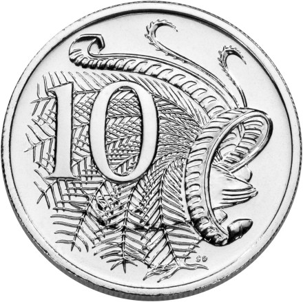 Австралия 10 центов 2016 г.  Птица лирохвост  