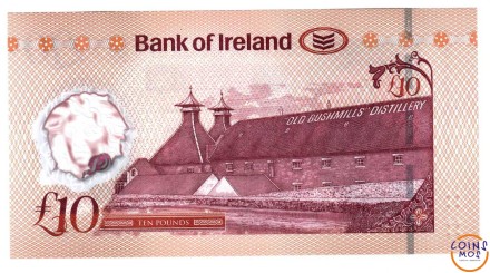 Ирландия Северная (Bank of Ireland) 10 фунтов 2017(2019) г. Вискикурня Бушмилс UNC пластик