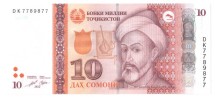 Таджикистан 10 сомони 2022 Мир Саид Али Хамадони  UNC / коллекционная купюра