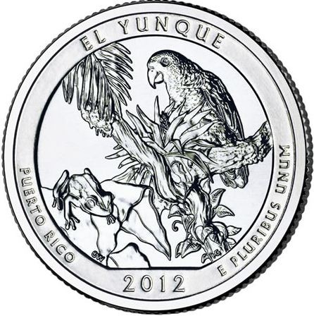 США 25 центов 2012 Национальный лес Эль-Юнке (S)