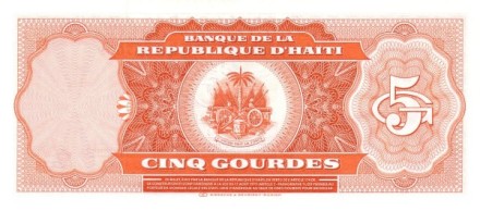 Гаити 5 гурд 1979 г. Жан-Клод Дювалье UNC  
