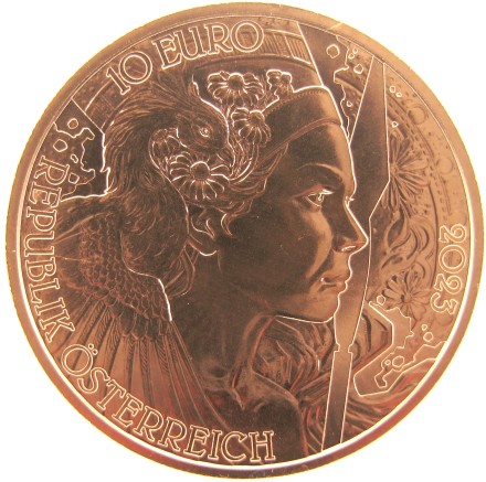 Австрия 10 евро 2023 Ромашка. Язык цветов UNC / Медная коллекционная монета