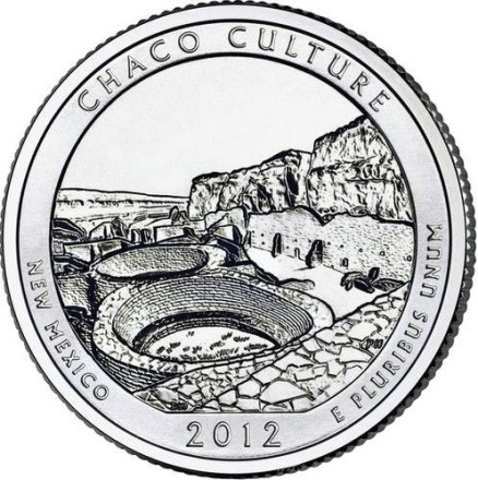США 25 центов 2012   Парк Чако. Нью-Мексико  (S)
