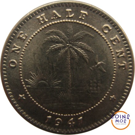 Либерия 1/2 цента 1941 г  (Слон) 