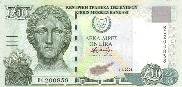 Кипр 10 фунтов 2005 г Животные Кипра  UNC