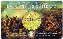 Бельгия 2,5 евро 2015 г «200 лет битве при Ватерлоо»  в красочной коин-карт