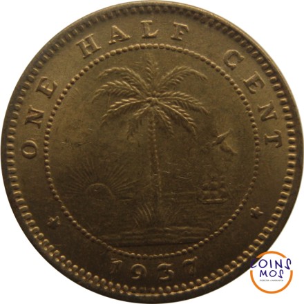 Либерия 1/2 цента 1937 г  (Слон) 